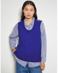 Monsoon - Nora Scoop Neck Knitted Vest Blue - Lyst