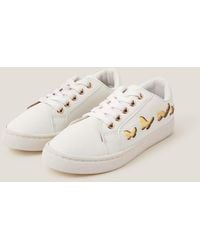 Monsoon - Metallic Butterfly Lace Up Trainers Ivory - Lyst