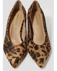 Monsoon - Lea Leopard Print Court Shoes Tan - Lyst