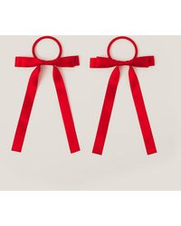 Monsoon - 2-pack Ribbon Bow School Hair Bands Red - Lyst