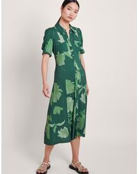 Monsoon - Zannah Print Shirt Dress Green - Lyst