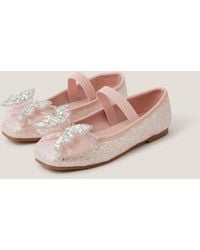 Monsoon - Sparkle Butterfly Ballet Flats Pink - Lyst