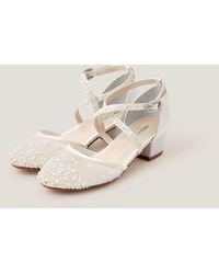 Monsoon - Closed-toe Pearly Crossover Heels Ivory - Lyst