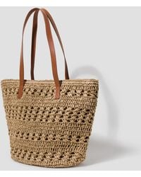 Monsoon - Amber Raffia Crochet Tote Bag - Lyst
