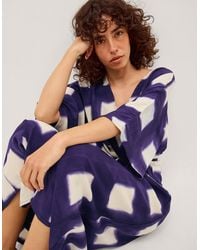 Monsoon - Halia Artisanal Tie-dye Midi Kaftan Blue - Lyst