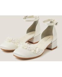 Monsoon - Flower Embellished Closed Toe Heels Ivory - Lyst
