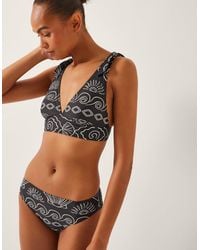 Monsoon - Macie Shell Print Bikini Bottoms Black - Lyst