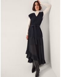 Monsoon - Cohen Tie Waist Cable Knit Vest Blue - Lyst
