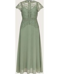 Monsoon - Monica Lace Midi Bridesmaid Dress Green - Lyst