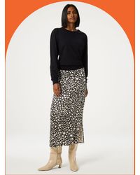 Monsoon - Fabienne Chapot Laurie Star Print Midi Skirt Black - Lyst