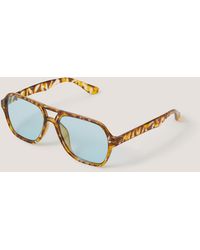 Monsoon - Blue-tinted Tort Aviator Sunglasses - Lyst