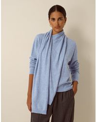 Monsoon - Shaw Scarf Knit Jumper Blue - Lyst