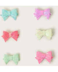 Monsoon - 6-pack Bright Bow Clips - Lyst