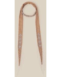 Monsoon - Enid Embellished Tassel Skinny Scarf - Lyst