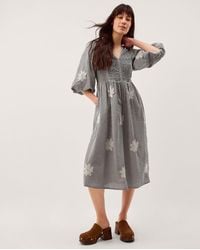 Monsoon - Mimi Puff Sleeve Midi Dress - Lyst