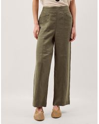 Monsoon - Lucy Short Straight Leg Linen Trousers Green - Lyst