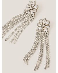 Monsoon - Floral Gem Tassel Drop Earrings - Lyst