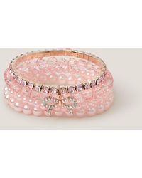 Monsoon - 4-pack Bow Pearl Bracelets Pink - Lyst