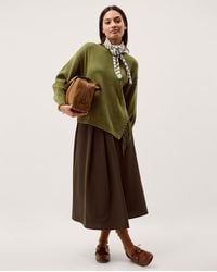 Monsoon - Fey Asymmetrical Fringe Jumper Green - Lyst