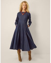 Monsoon - Isadora Seamed Denim Midi Dress - Lyst