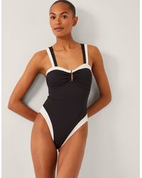 Monsoon - Sabrina Two Tone Swimsuit Black - Lyst