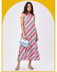 Monsoon - Petite Mendigote Stripe Midi Dress Multi - Lyst