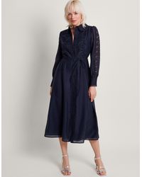 Monsoon - Abi Lace Shirt Midi Dress - Lyst