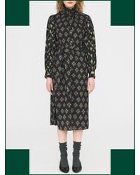 Monsoon - Antik Batik Chino Floral Jacquard Midi Dress Black - Lyst