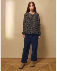 Monsoon - East Miriam Tapered Corduroy Trousers Blue - Lyst