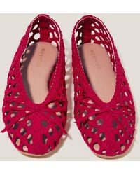 Monsoon - Betsy Woven Ballet Flats Red - Lyst