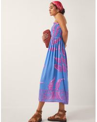 Monsoon - Pamela Palm Print Midi Sundress Blue - Lyst