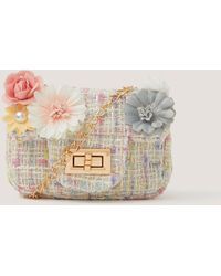 Monsoon - Mini Flower Embellished Boucle Bag - Lyst