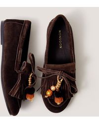 Monsoon - Tabitha Suede Moccasin Loafers Brown - Lyst