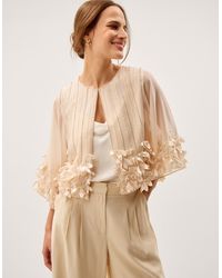 Monsoon - Claire Appliqué Jacket Ivory - Lyst
