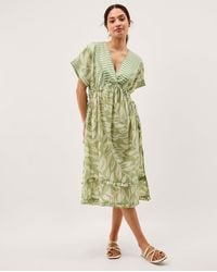 Monsoon - Lillie Leaf Print Midi Dress - Lyst