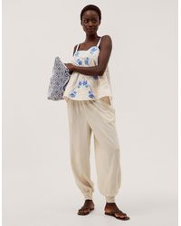 Monsoon - Reese Linen Blend Balloon Trousers Natural - Lyst