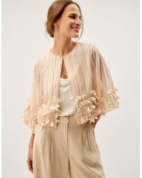 Monsoon - Claire Appliqué Jacket Ivory - Lyst