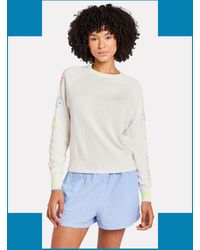 Monsoon - Wispr Floral Embroidery Crew Neck Jumper White - Lyst