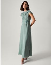 Monsoon - Women's Light Green Floral Lace Elegant Elodie Chiffon Bridesmaid Dress, Size: 12 - Lyst