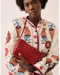 Monsoon - Ellyla Sia Woven Leather Crossbody Bag - Lyst