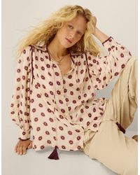 Monsoon - Saira Floral Print Blouse Ivory - Lyst