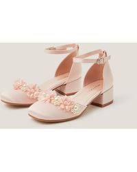 Monsoon - Flower Embellished Closed Toe Heels Pink - Lyst