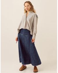 Monsoon - East Reyna Denim Midi Skirt Blue - Lyst