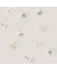 Monsoon - 5-pack Flower Pearl Stud Earrings - Lyst