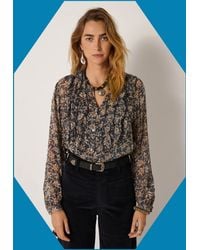 Monsoon - Maison Hotel Corina Floral Blouse Teal - Lyst