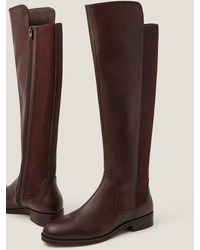 Monsoon - Una Leather Knee High Boots Brown - Lyst
