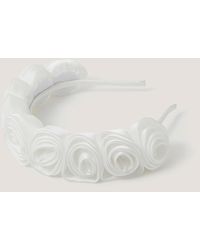 Monsoon - Rosette Satin Headband Ivory - Lyst