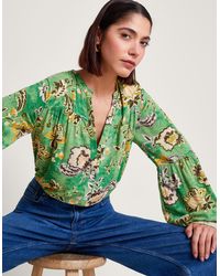 Monsoon - Juliet Floral Blouse Green - Lyst