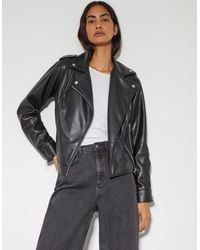 Monsoon - Paloma Faux Leather Biker Jacket Black - Lyst