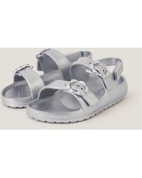 Monsoon - Metallic Eva Buckle Strap Sandals Silver - Lyst